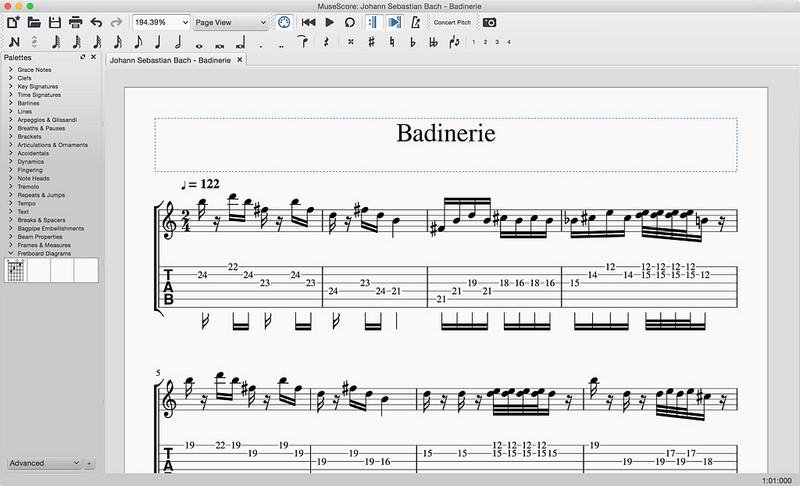 How to write tableture