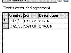 Agreement management form, Client tab