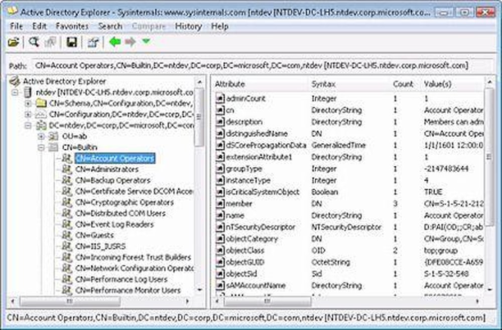 Active Directory Explorer (AD Explorer) Screenshot 1