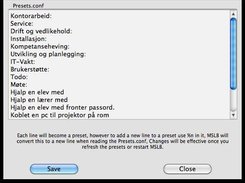 Presets.conf editor MACOSX