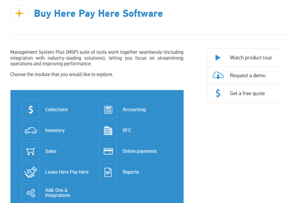 MSP Buy Here Pay Here Software Screenshot 1