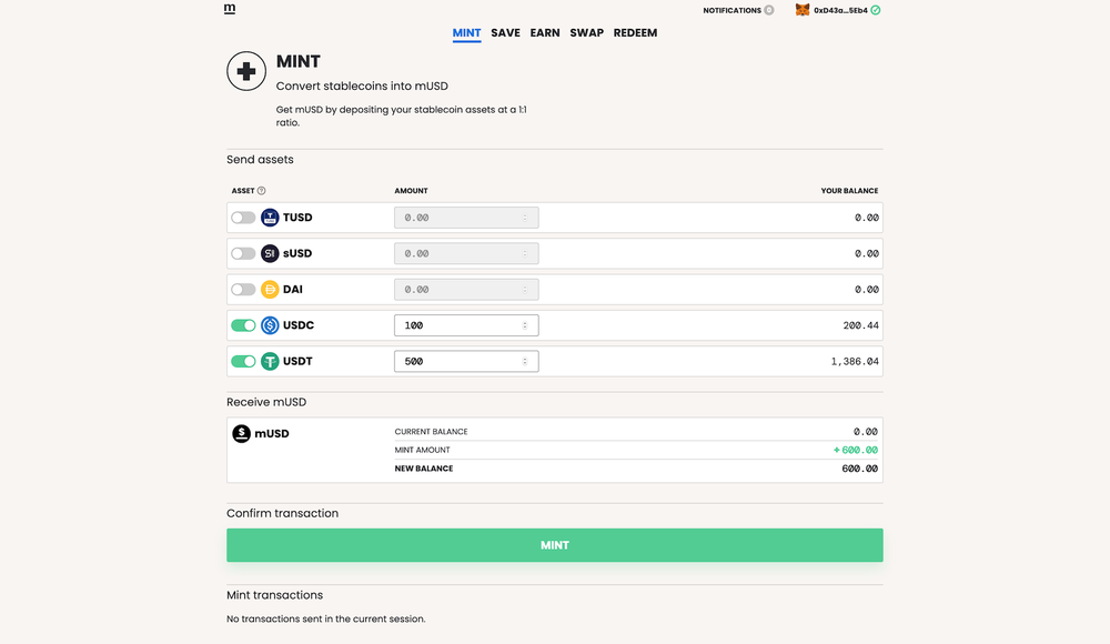 mStable Screenshot 1