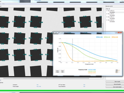 Edges of rectangular objects annotated automatically with MTF50 value (quality indication in colour), MTF/SFR curves of three different edges compared in pop-up window.