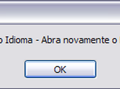 Informação Mostrada ao trocar o idioma avisando que o programa irá fechar
