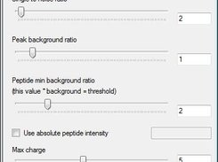 Peak processing parameters