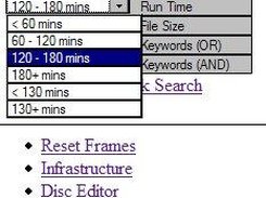 Raw Search Frame With Dropdown Selected