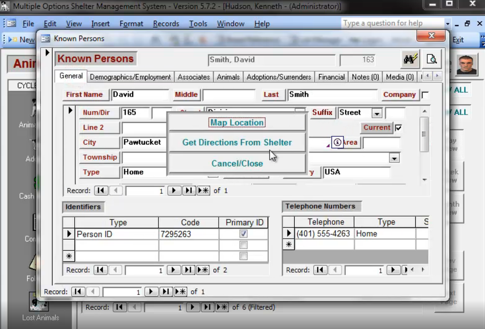 Multiple Options Shelter Management System Screenshot 1