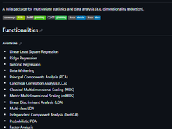 MultivariateStats.jl Screenshot 1