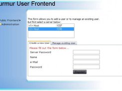 User interface enables users to register with the server