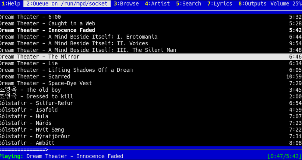 Music Player Daemon (MPD) Screenshot 1