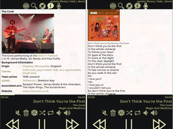 Artist information and lyrics for currently playing track