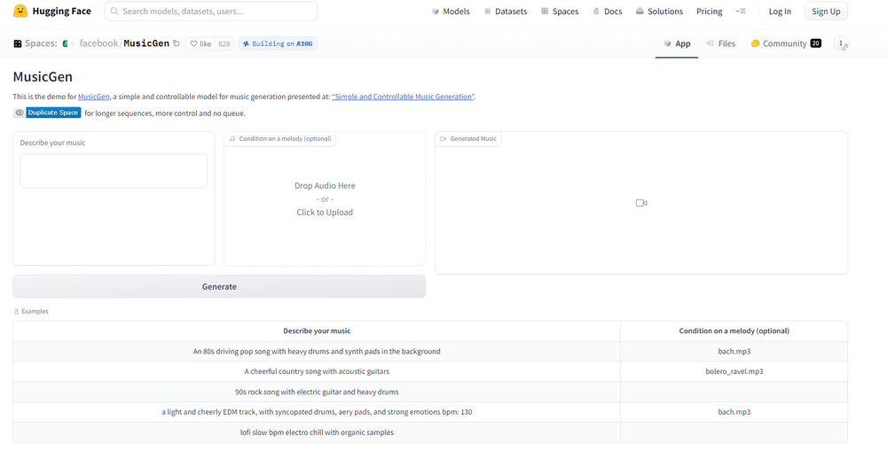 MusicGen Screenshot 1