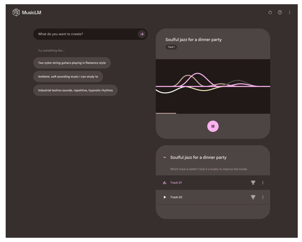 MusicLM Screenshot 1