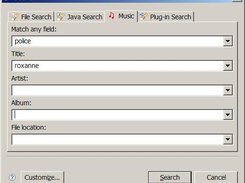 Music search in the eclipse search dialog
