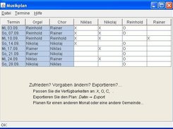 Availabilities and generated schedule
