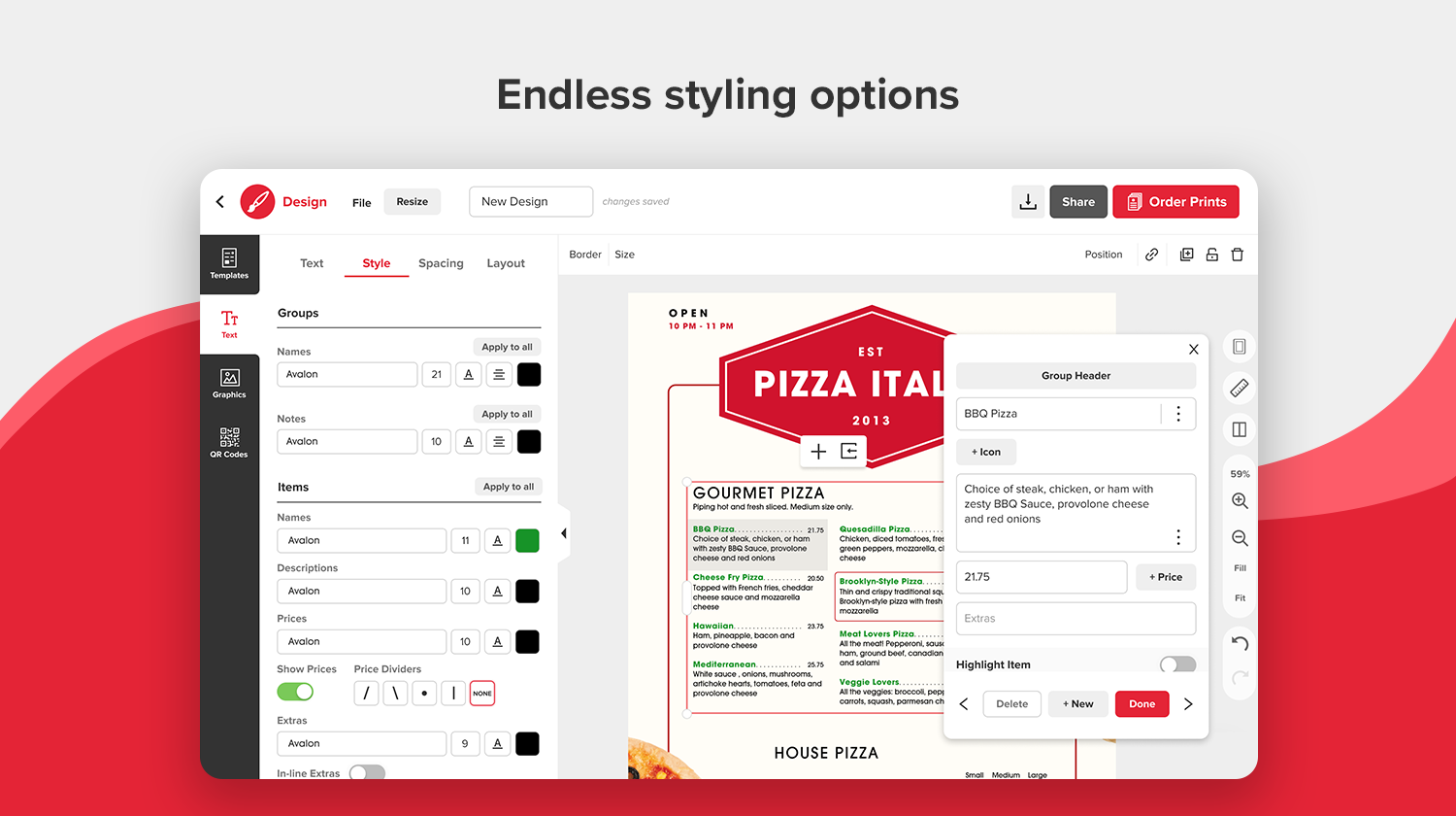 Endless styling options