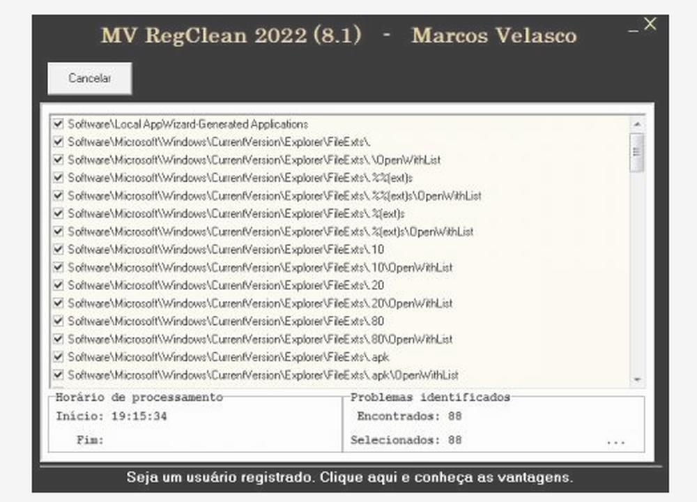 MV RegClean Screenshot 1