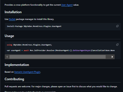 MvvmCross Plugins UserAgent Screenshot 1