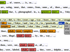 Example of text with automatic MWE annotation, exported to HTML