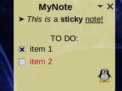 MyNotes: system tray icon + note