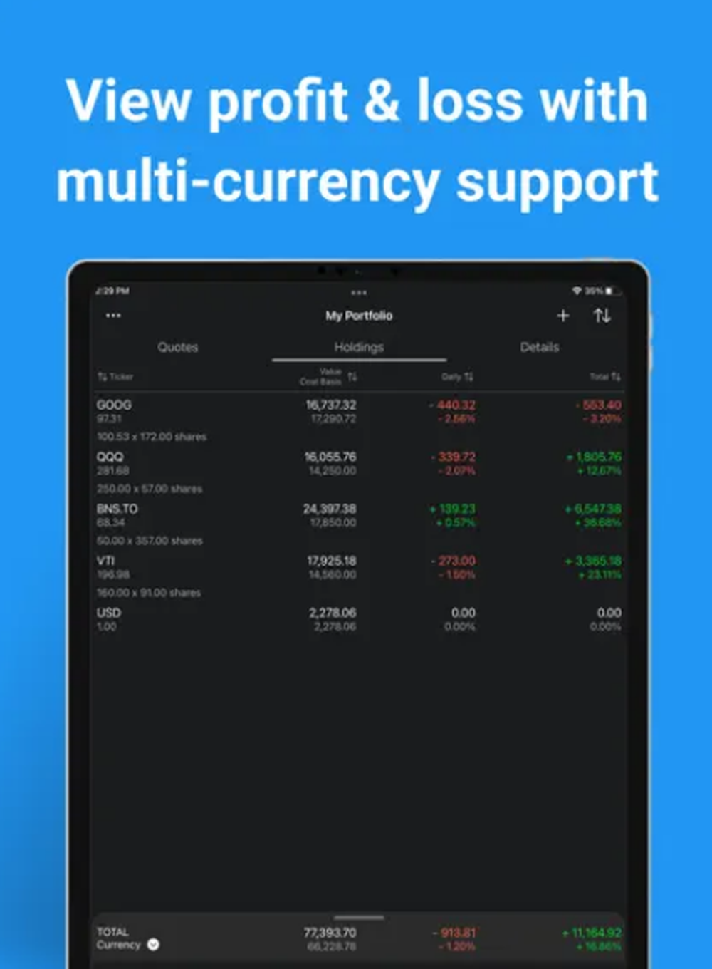 My Stocks Portfolio Screenshot 1