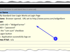 Writing first test case; content framework is flexible.  Track execution time, status, and test steps.