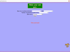 The main page students see when the program is first accessed.