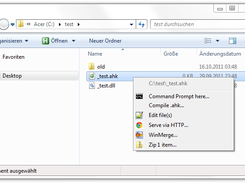 Context menu entries for .ahk files.