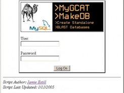 Log On to the MyGCAT Database