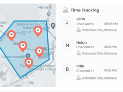 Real-time employee tracking with geofencing 