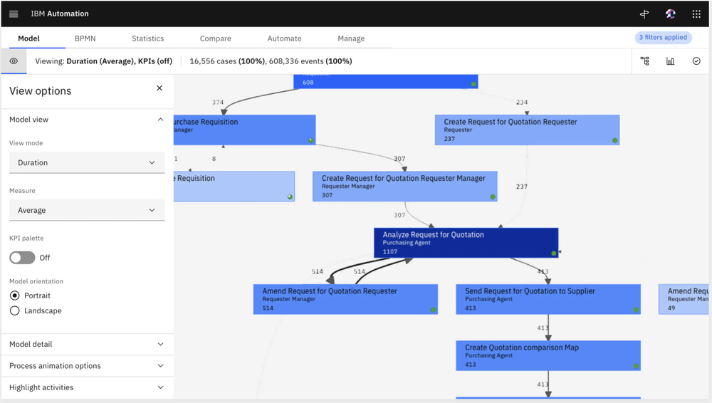 IBM Process Mining Screenshot 1
