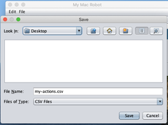 save actions to csv file