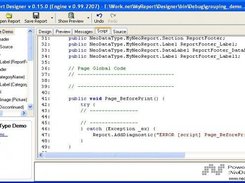 MyNeoReport Designer Main window report script