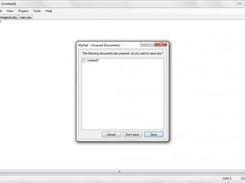 MyPad showing the unsaved documents dialog while closing.