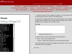 Selecting a predefined group to send a pager message to.