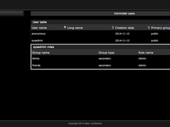 Users administration and access control