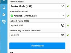 Start WLAN Hotspot