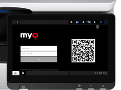 Login Screen of the MyQ X Embedded Terminal