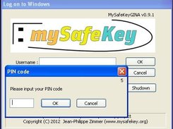 4 MySafeKeyGINA - flash detected - PIN code input