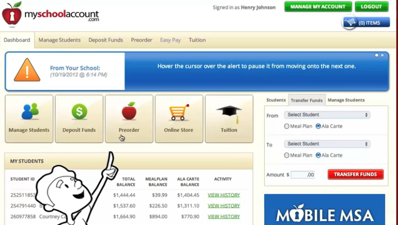 Myschoolaccount discount