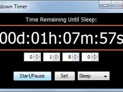 1 Sleep mode - Time set, countdown started