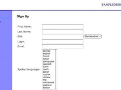 Registration formular