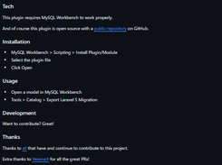 MySQL Export Laravel Migrations Screenshot 1