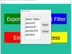 MySQL 2 Excel Exporter 3-105 Py-PC Apps screenshot - Choose a MySQL Table
