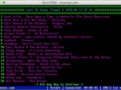Shoutcast Song History Displayed in Mystic BBS