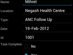 View single task when clicked on the list for updating its status