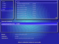 The camera chooser interface.