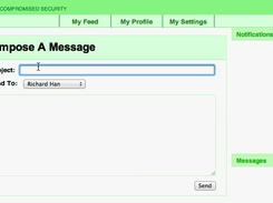 Sample private message page screenshot