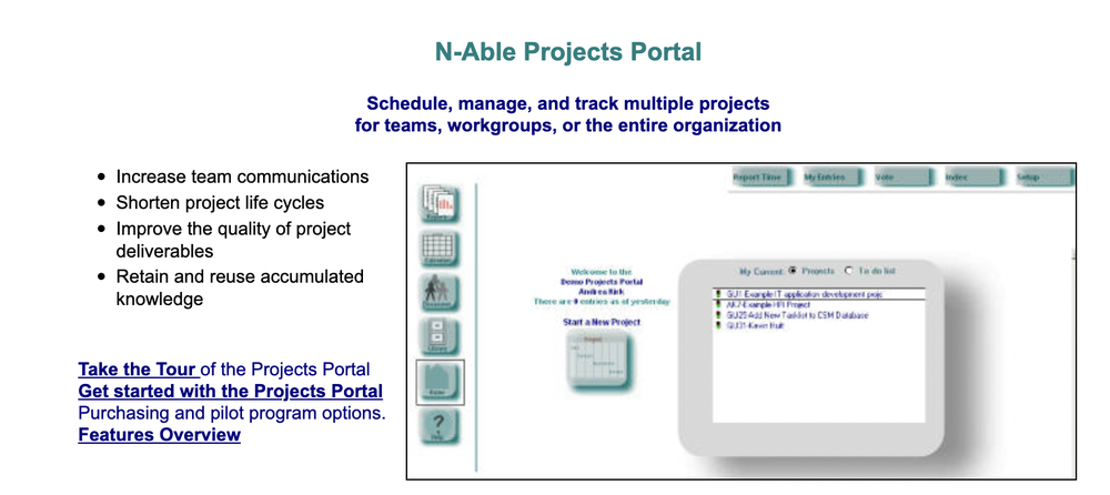 N-Able Projects Portal Screenshot 1