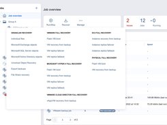 A web-based interface for creating different types of recovery jobs, including Flash VM Boot and granular recovery